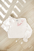 Love Heart  Mineral Washed Long Sleeve Graphic
