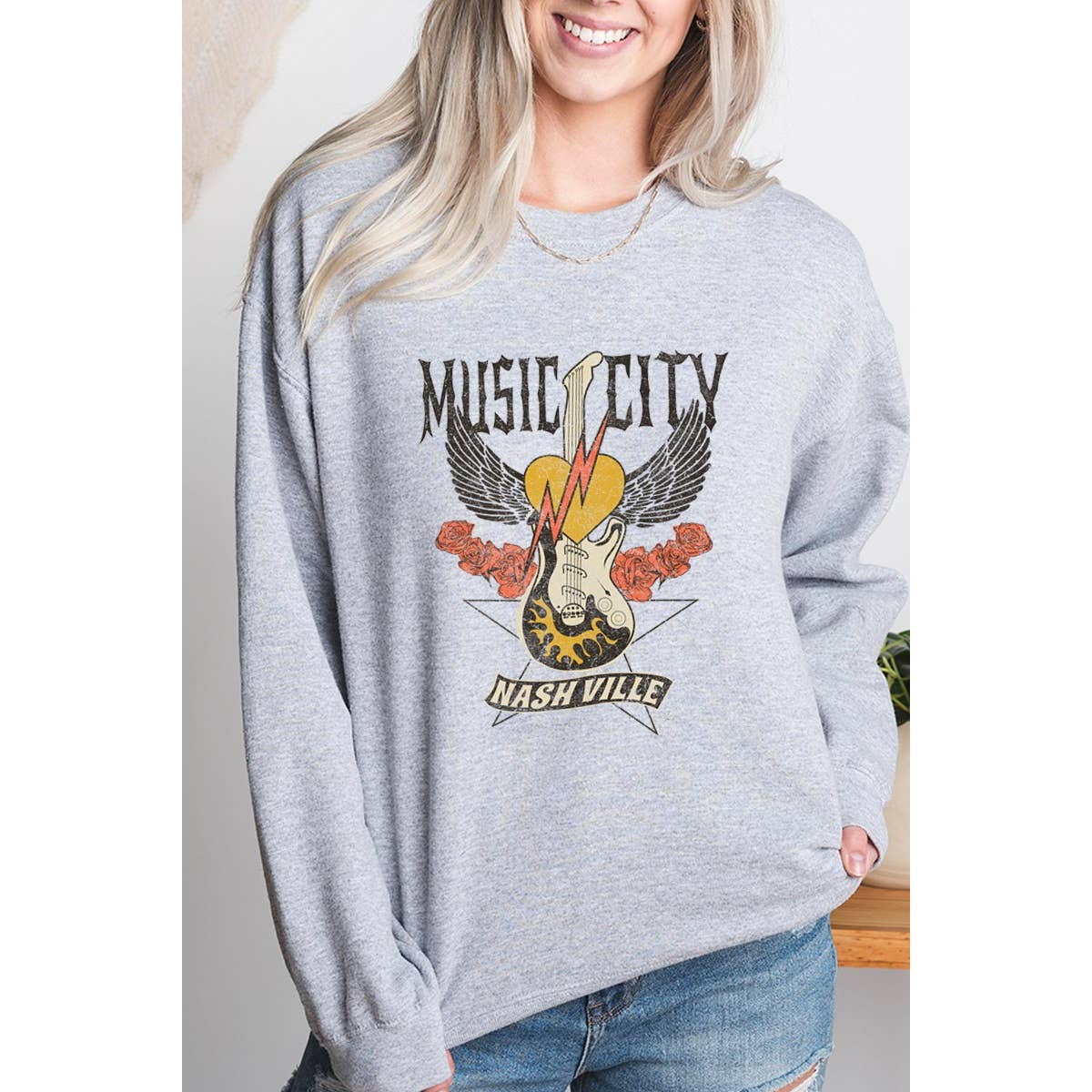 Nashville  Vintage Graphic Oversizes Sweatshirts