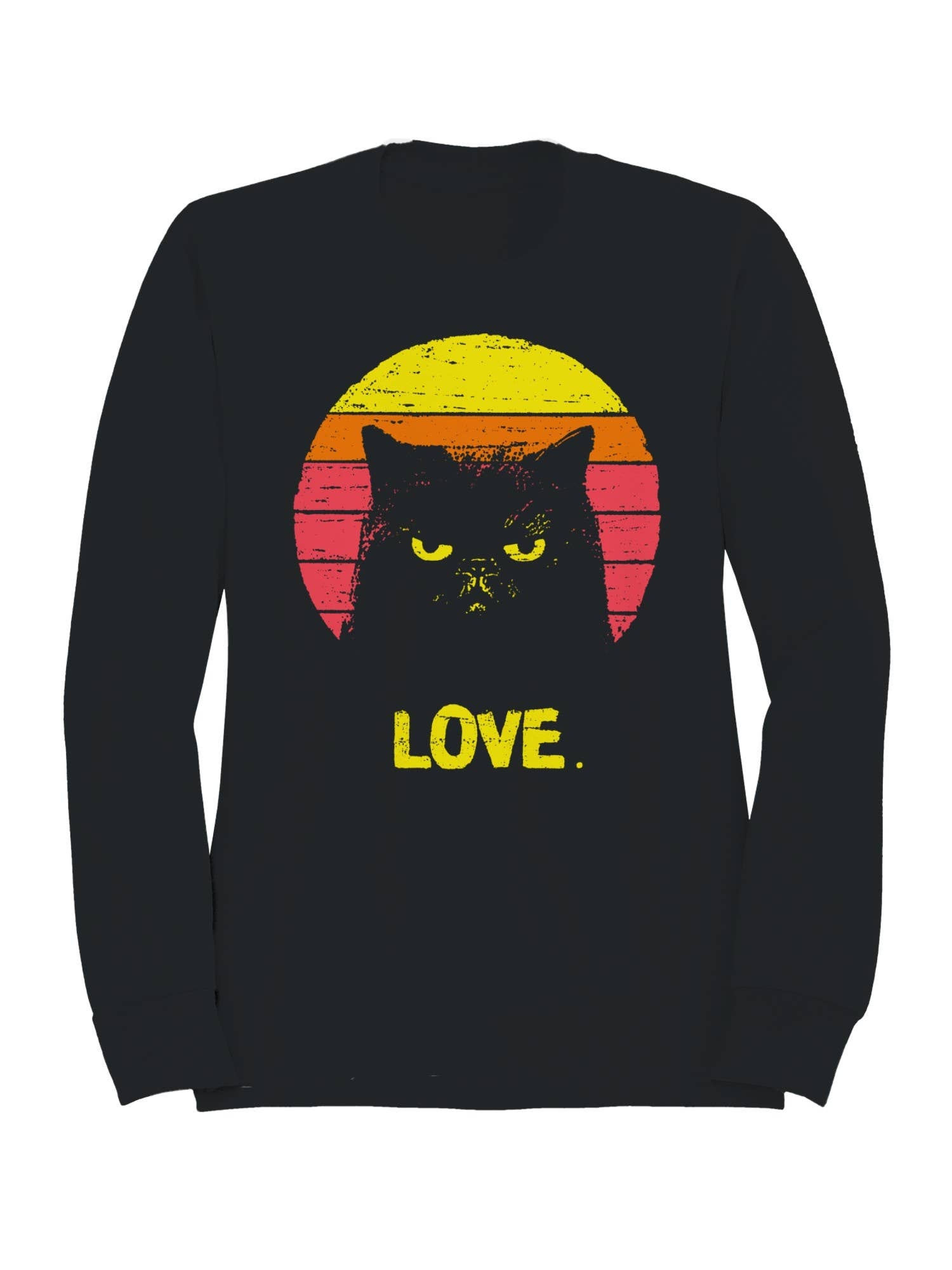 Retro Grumpy Cat Love Sunset Men's Sweatshirt