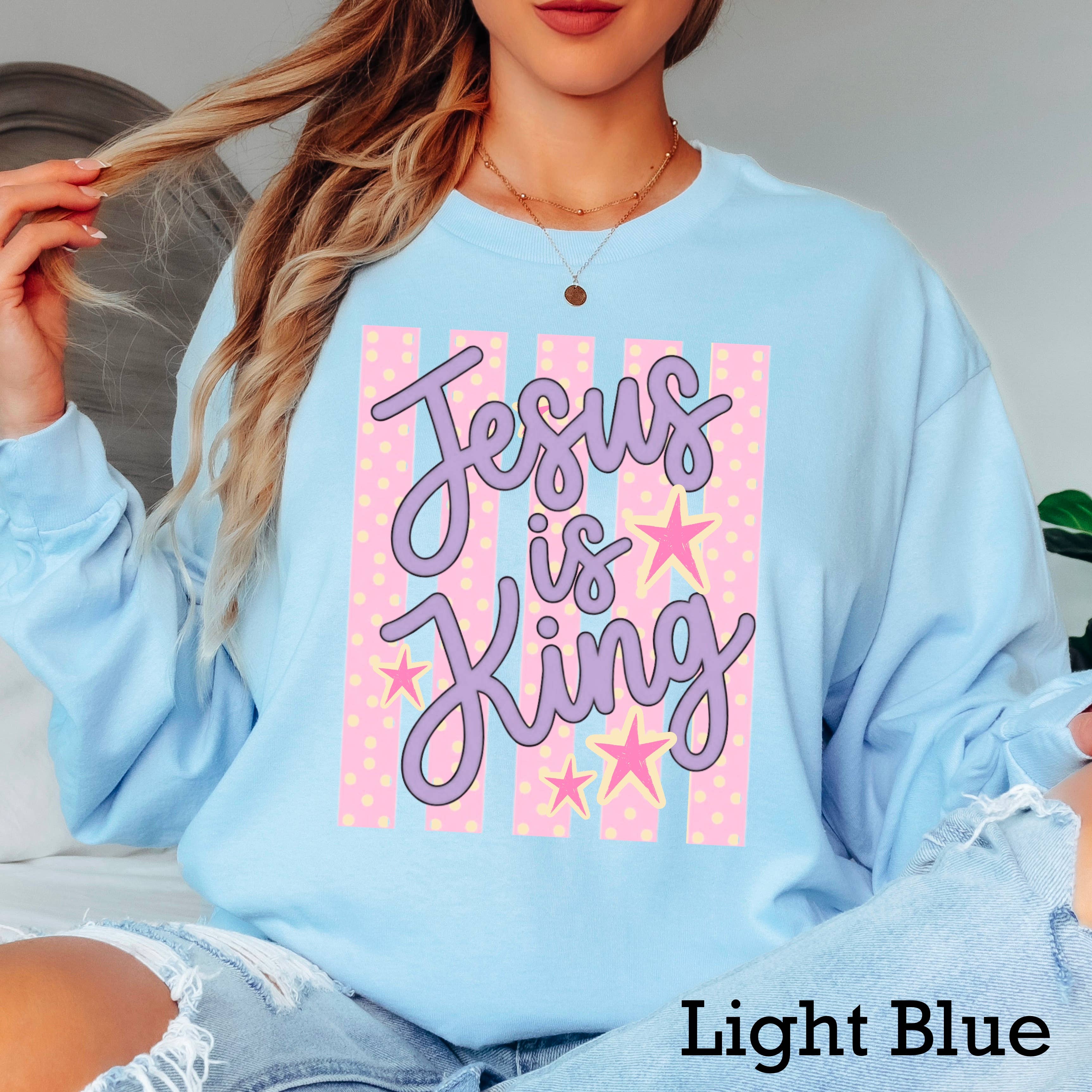 Jesus Is King Christian Graphic Shirt | Long Sleeve