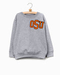 Children's Osu Cowboys Chenille Patch Gray Sweatshirt