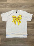 Softball Bow On Ash Tee