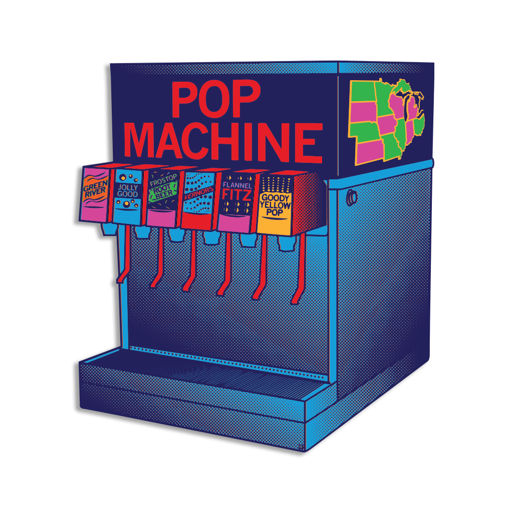 Midwestern Pop Machine Die-Cut Sticker