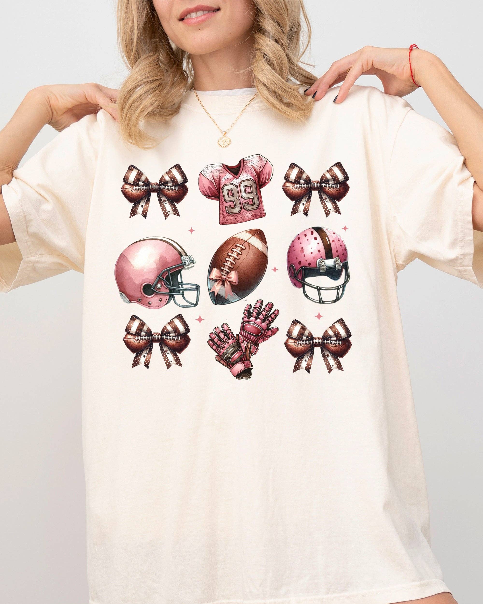 Football Icons, Bow, Ribbon Ghost Western Halloween Tshirt