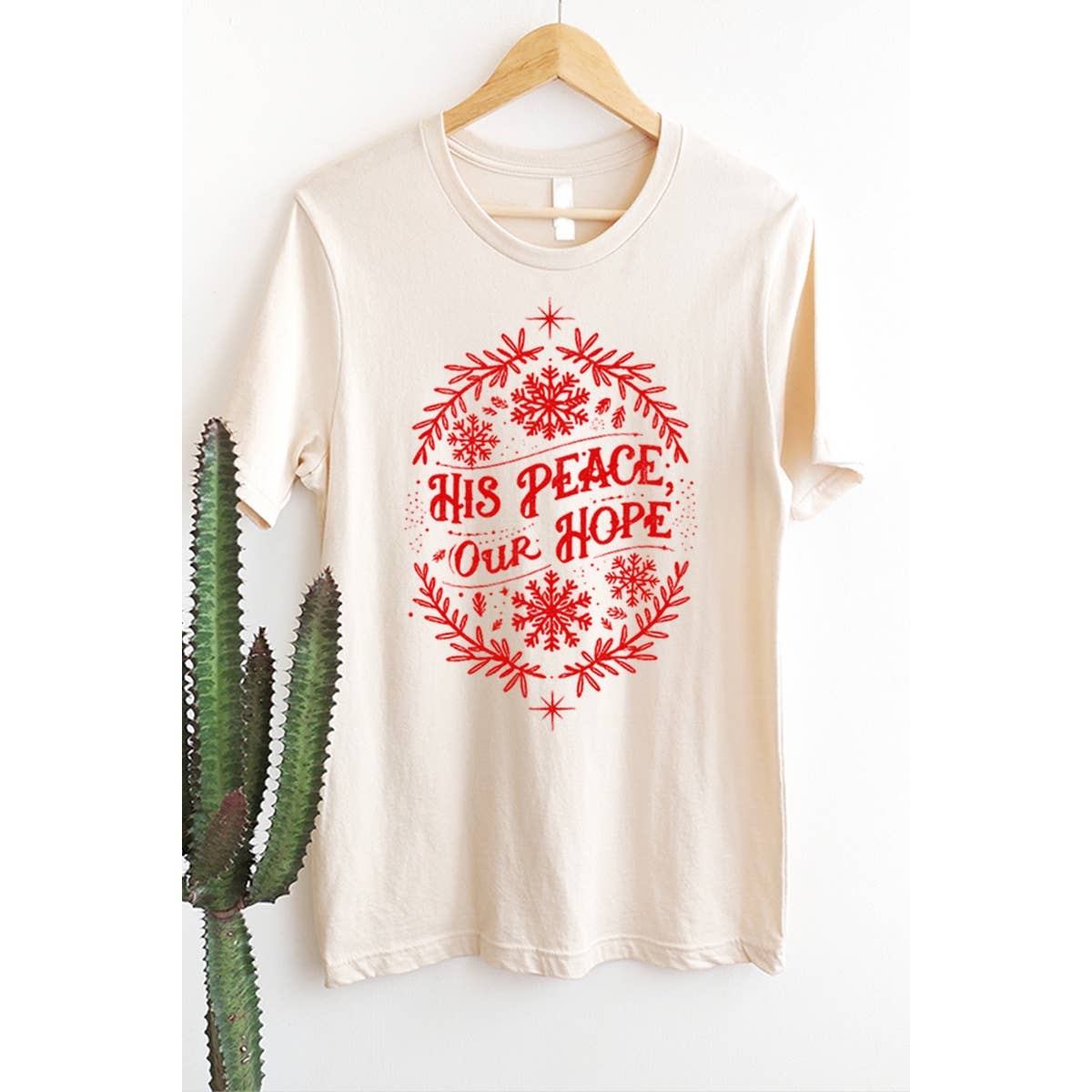 His Peace Our Hope Christmas Vintage Graphic Tee
