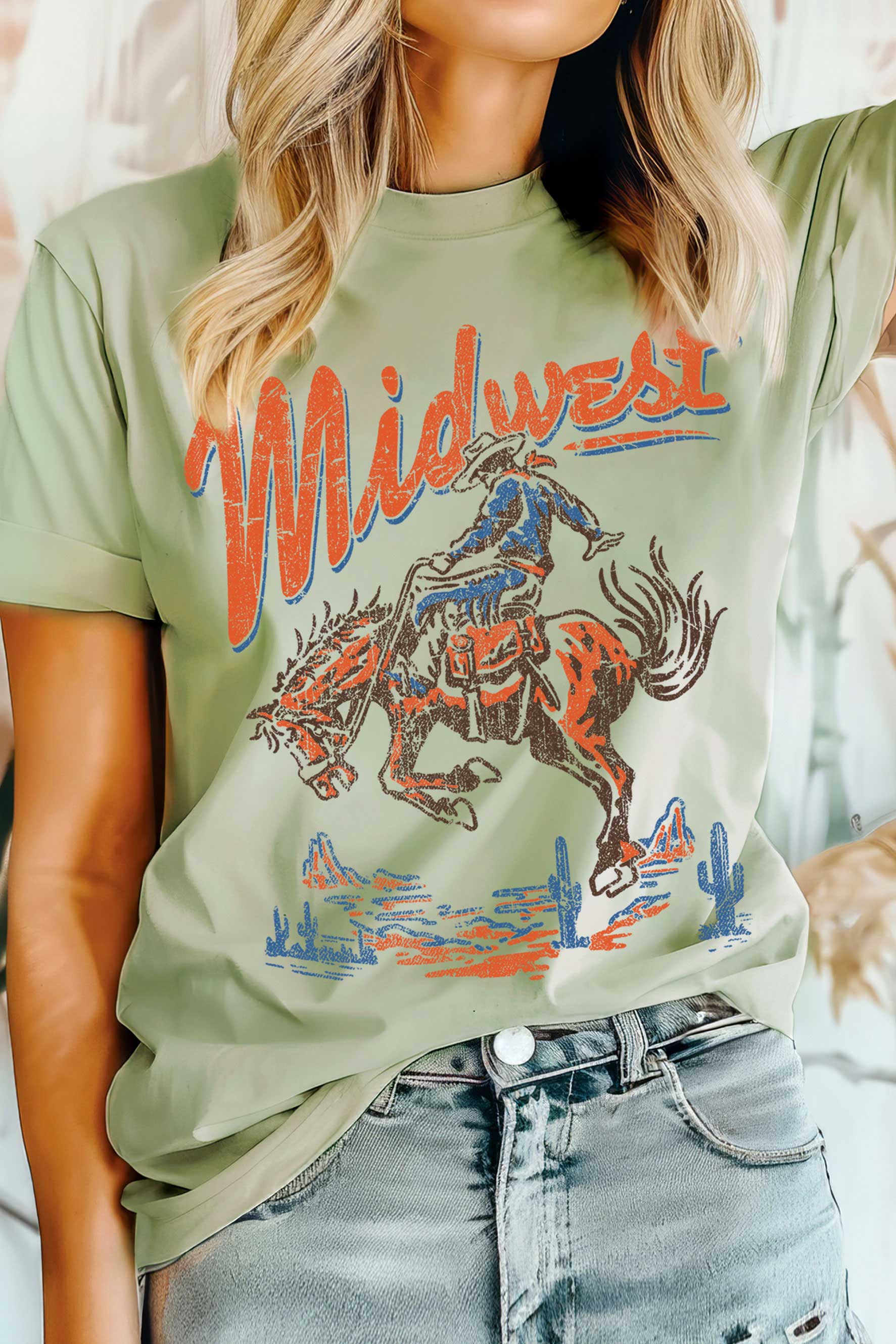 Midwest Rodeo Cowboy Graphic Tshirts