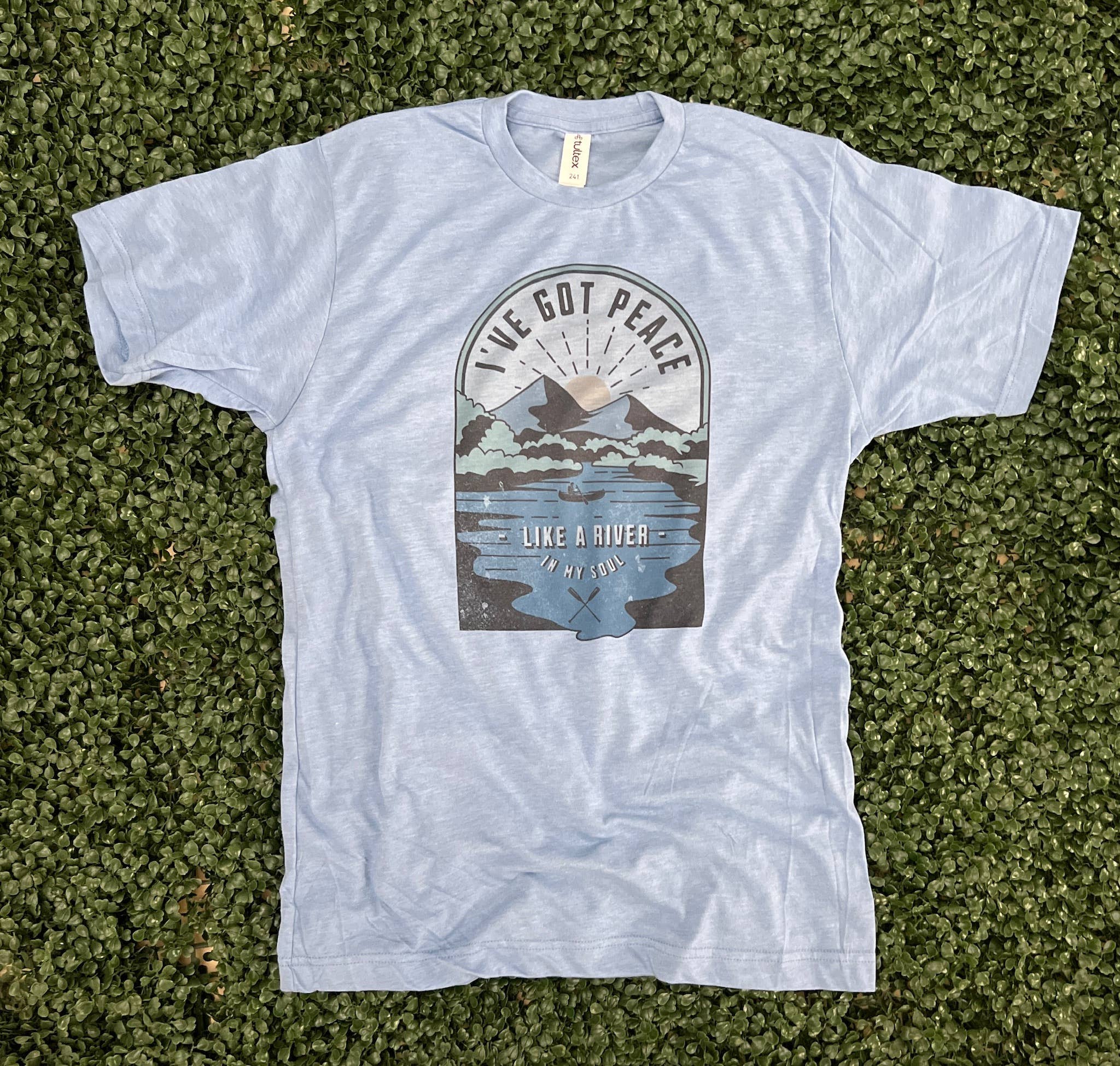 I've Got Peace Like A River On Tultex Heather Athletic Blue