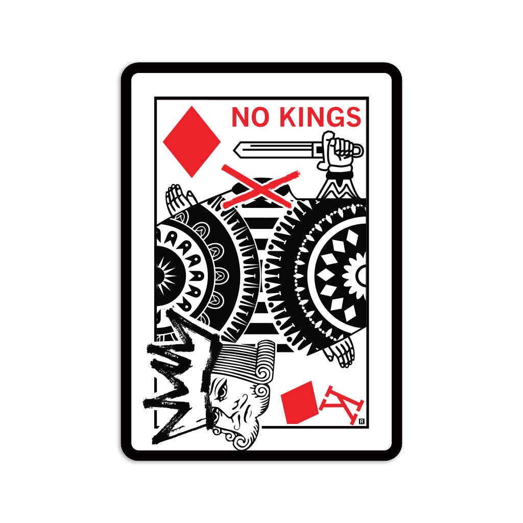 No Kings Playing Card Illustration Die-Cut Sticker