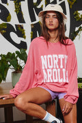 T1770-NC 'north Carolina' Oversized Graphic Sweatshirt
