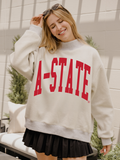 Arkansas State Tall Boy Gr Reversible Mock Neck Sweatshirt