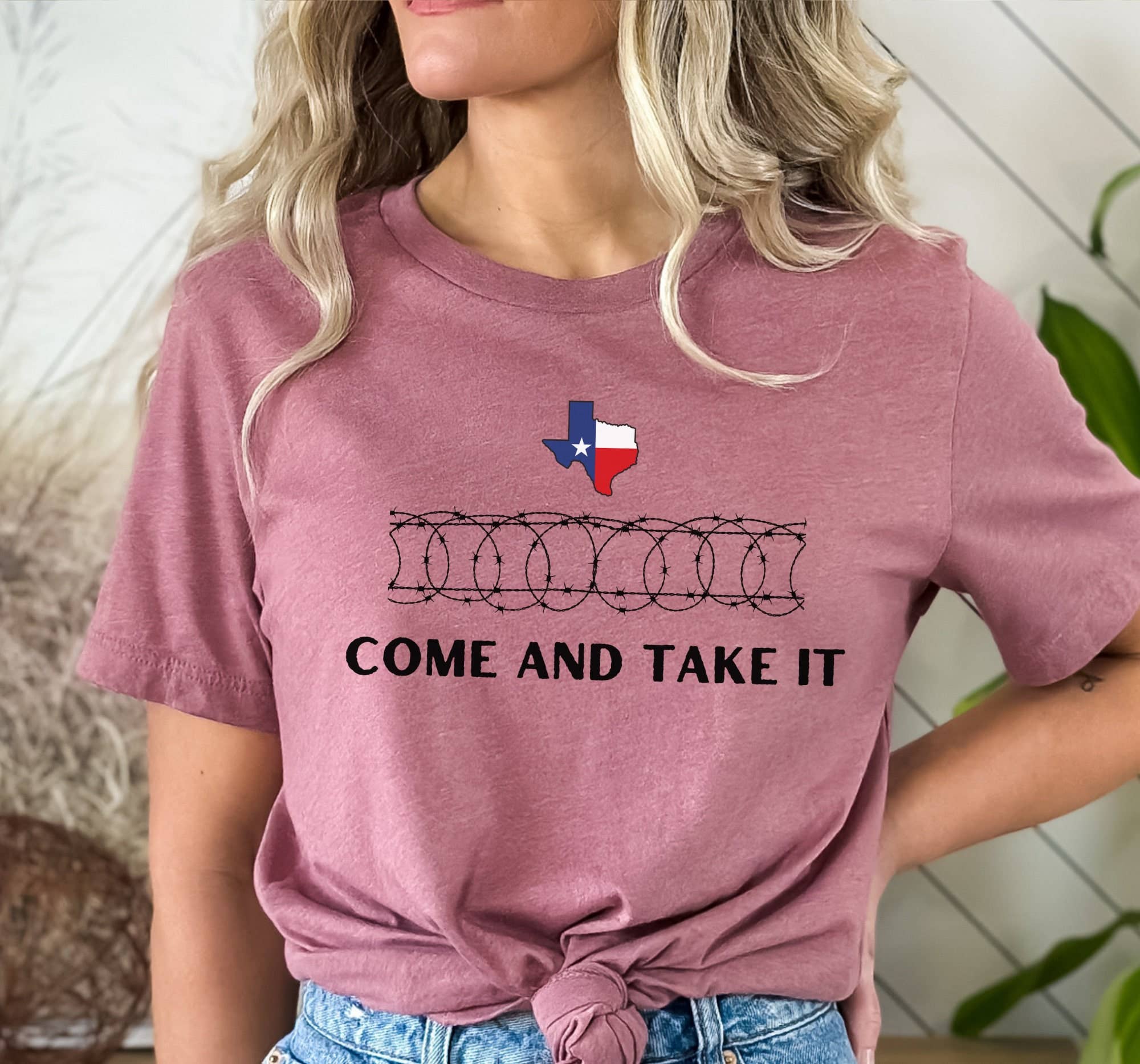 Patriotic Barbed Wire Razor Tee - Texas Support