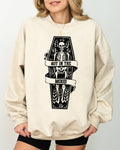 Not in the Mood, Coffin Skull Skeleton Halloween Sweatshirt