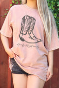 Howdy Let's Get Rowdy Boots Oversize Mineral Graphic Tshirts