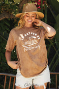 I'd Rather Be Pontooning Mineral Washed Graphic Top