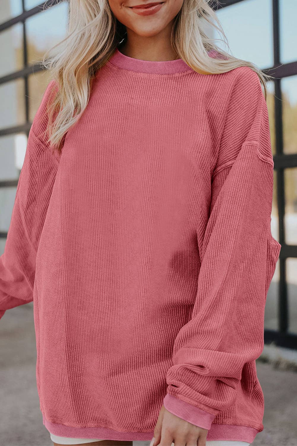66 Fall 2026 Ribbed Corduroy Oversized Sweatshirt (S-2XL)