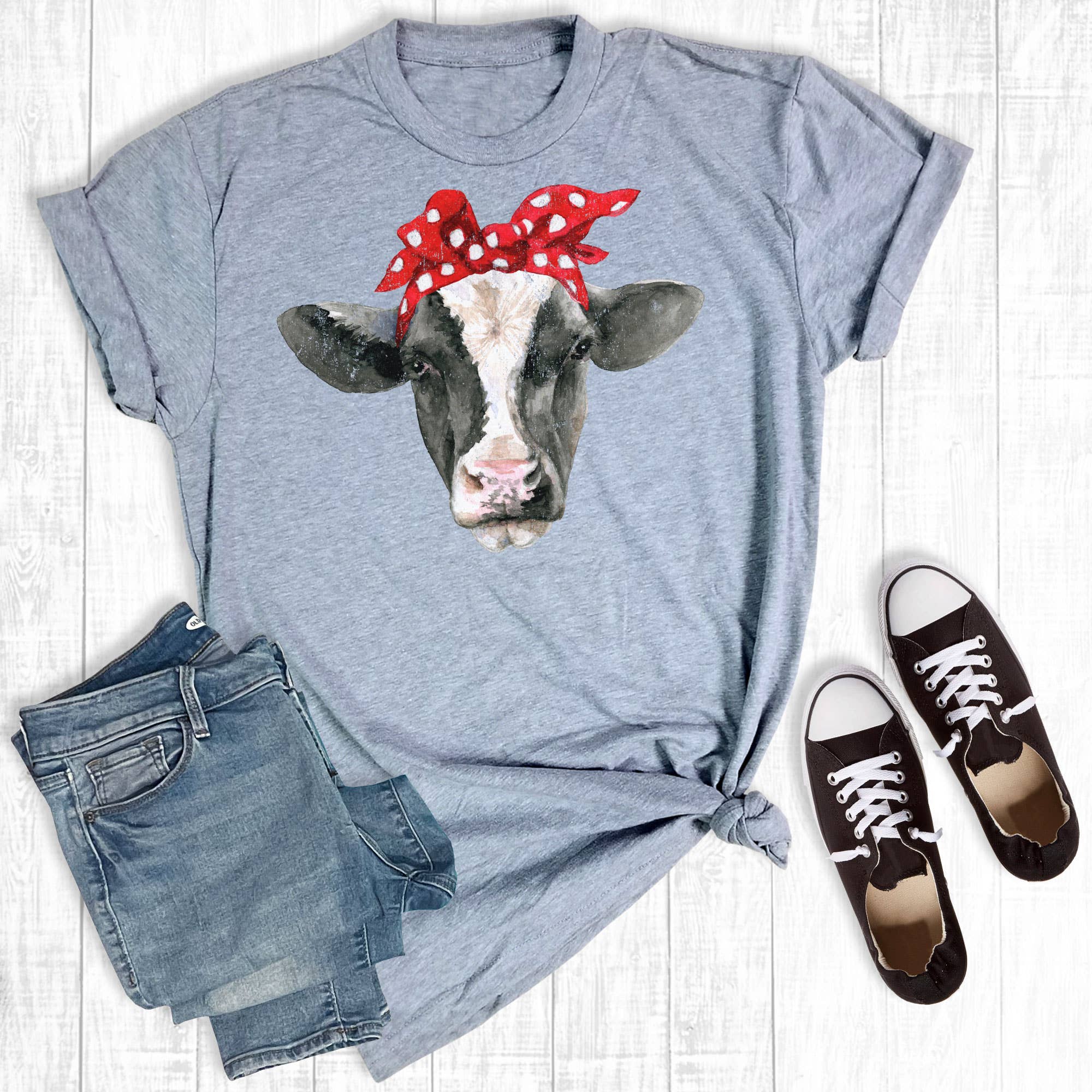 Watercolor Cow Bandana