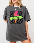 Vintage Mama, Checkered, Lightening, Mother, Mom Retro Shirt