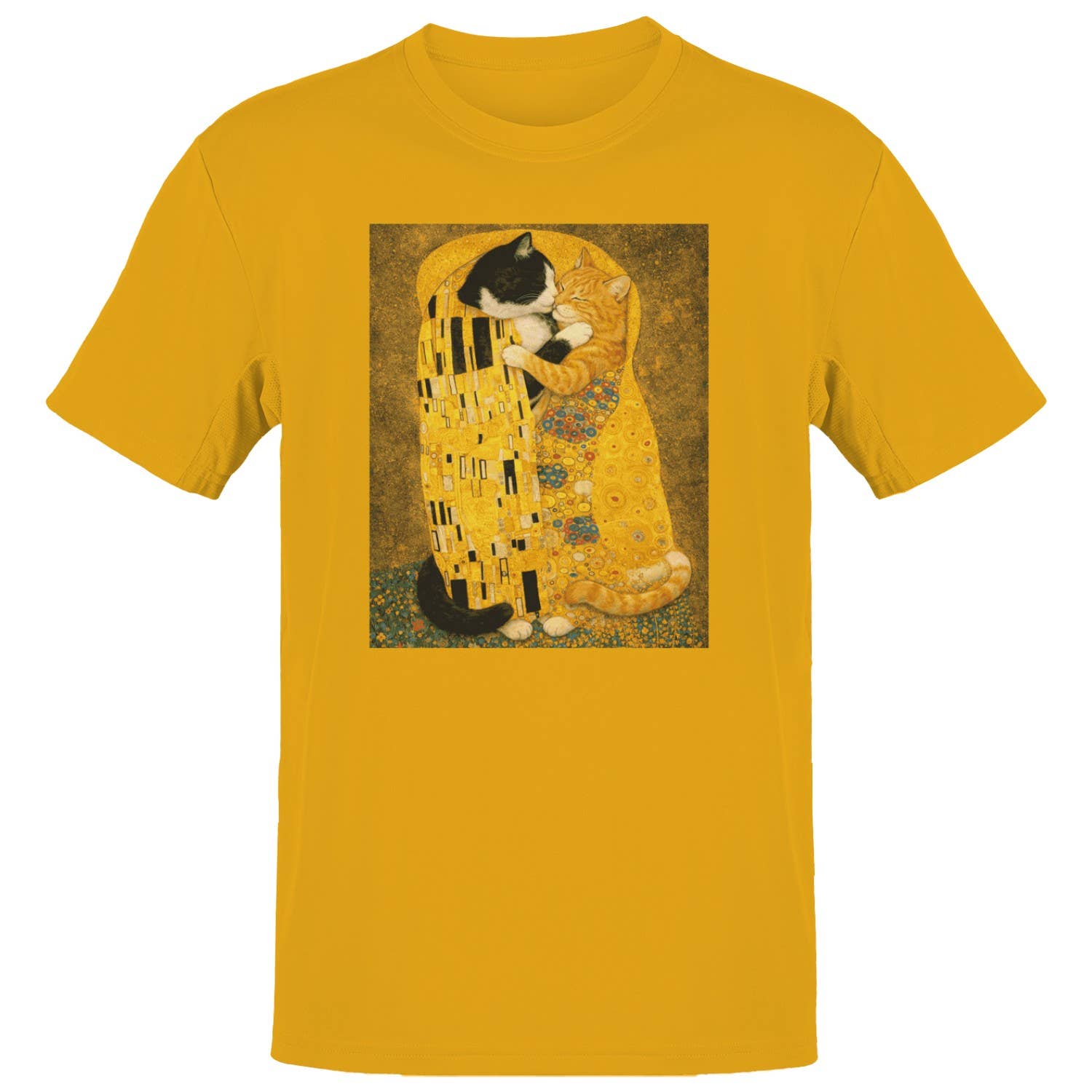 Klimt Inspired Cat Lovers Men's T-Shirt Gold