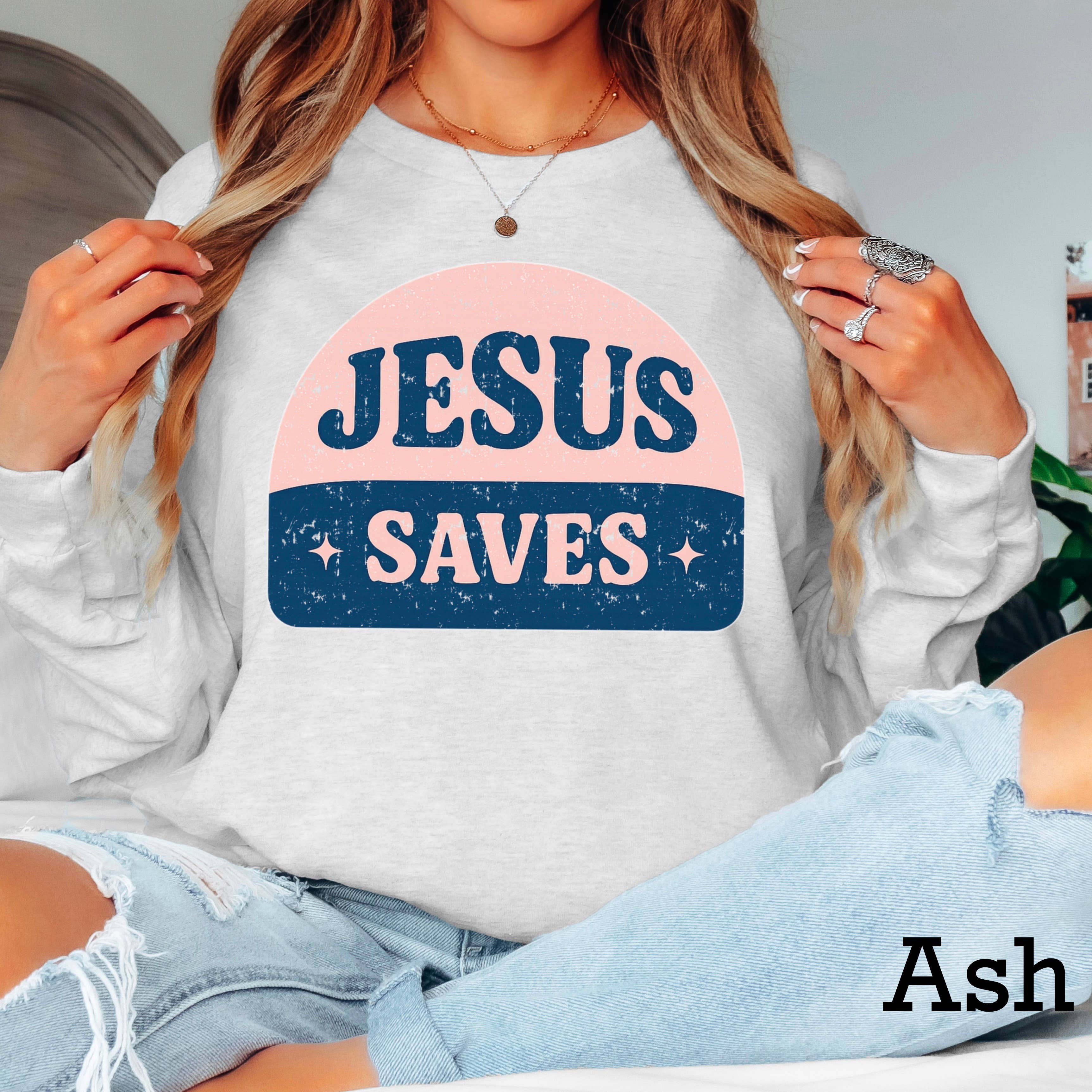 Jesus Saves Long Sleeve Christian Shirt
