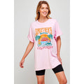 Sunset Beach Vintage   Graphic  Oversized Tee