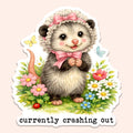 Crashing Out Sticker Decal, Funny Possum Sticker, Crash Out