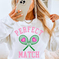 Perfect Match Valentine Graphic Crewneck Sweatshirt