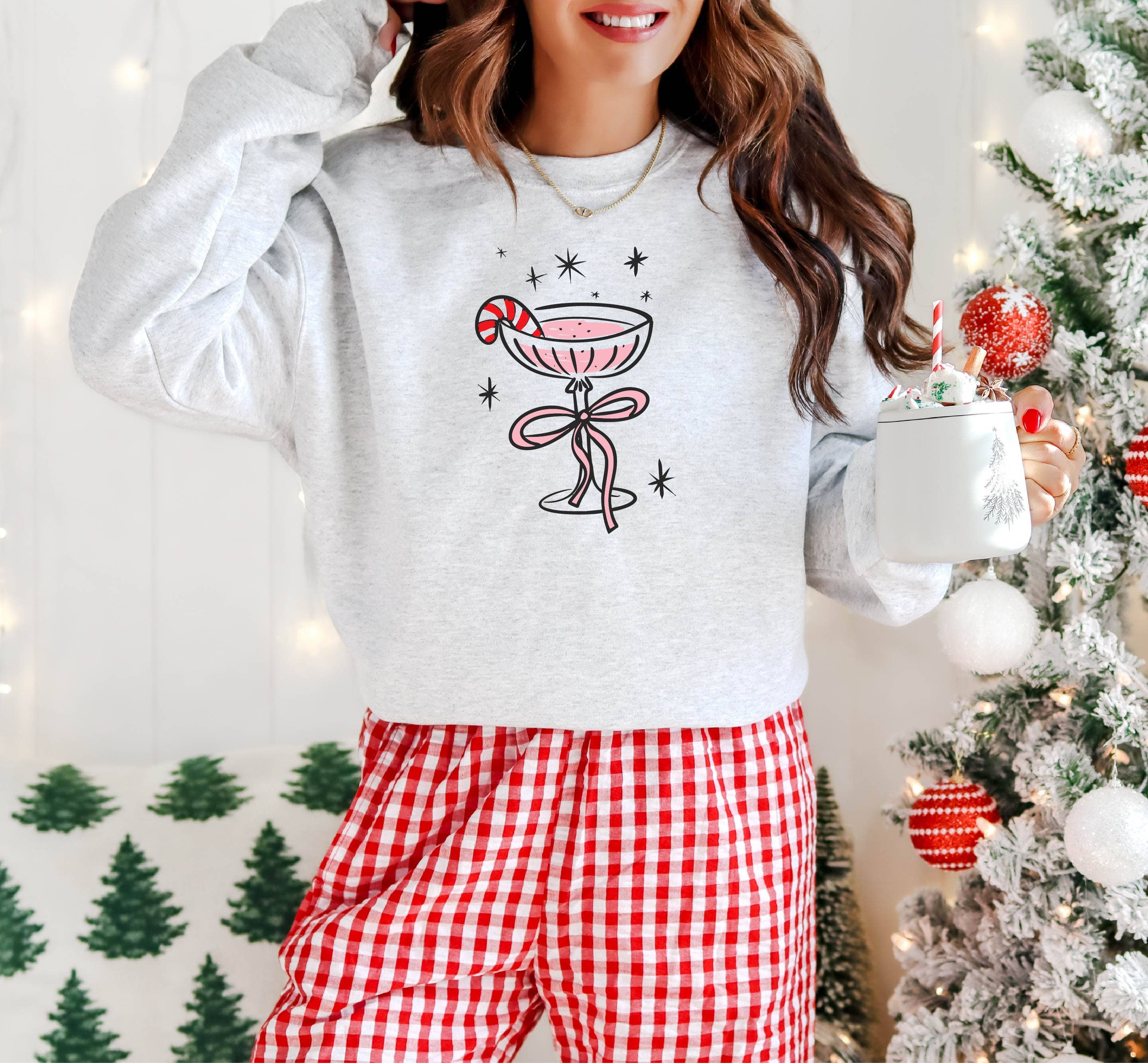 Christmas Sweatshirt, Christmas Apparel, Martini Christmas