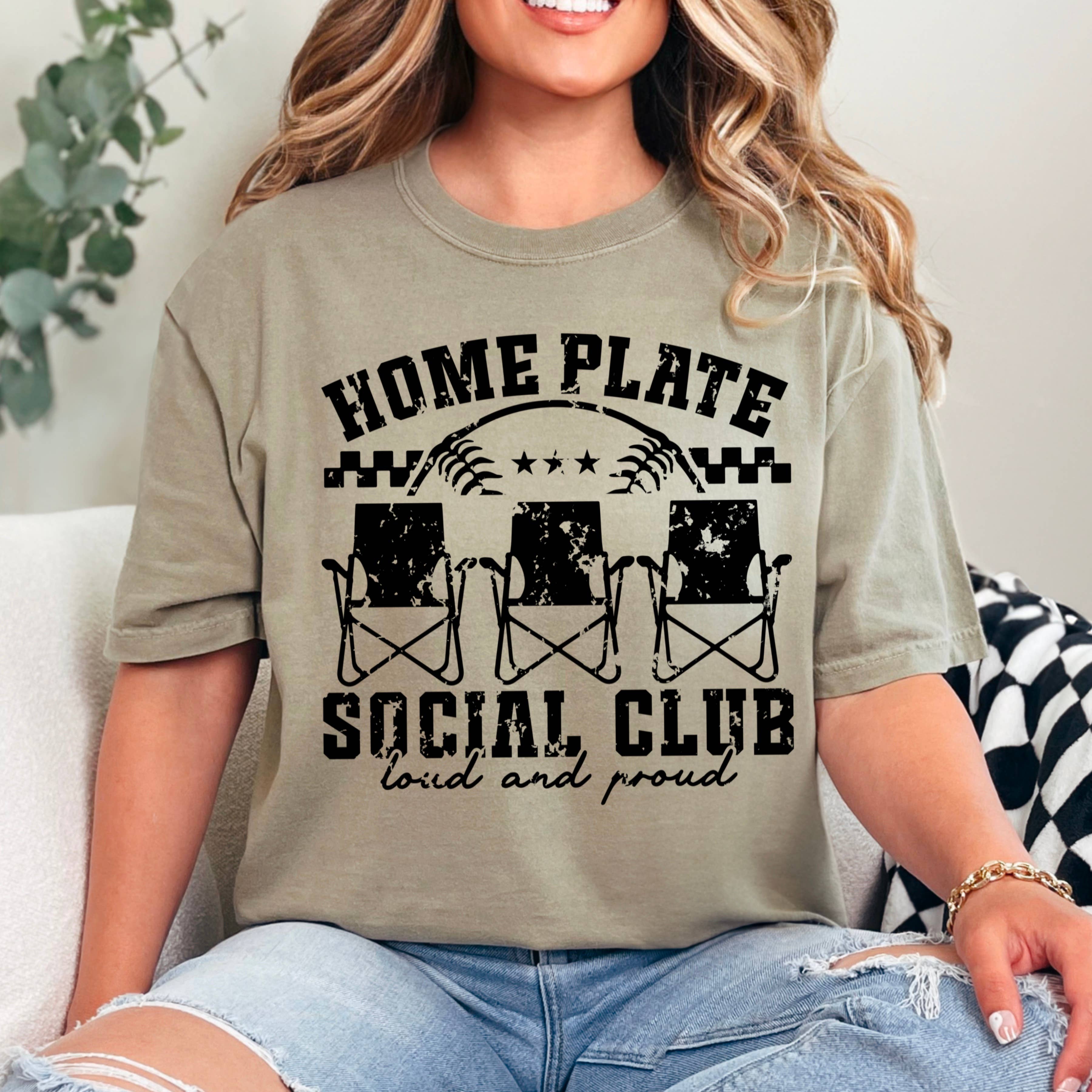 Home Plate Social Club Baseball Graphic Shirt Comfort Color