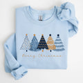 Merry Christmas Trees, Winter, Gold Effect Xmas Sweatshirt