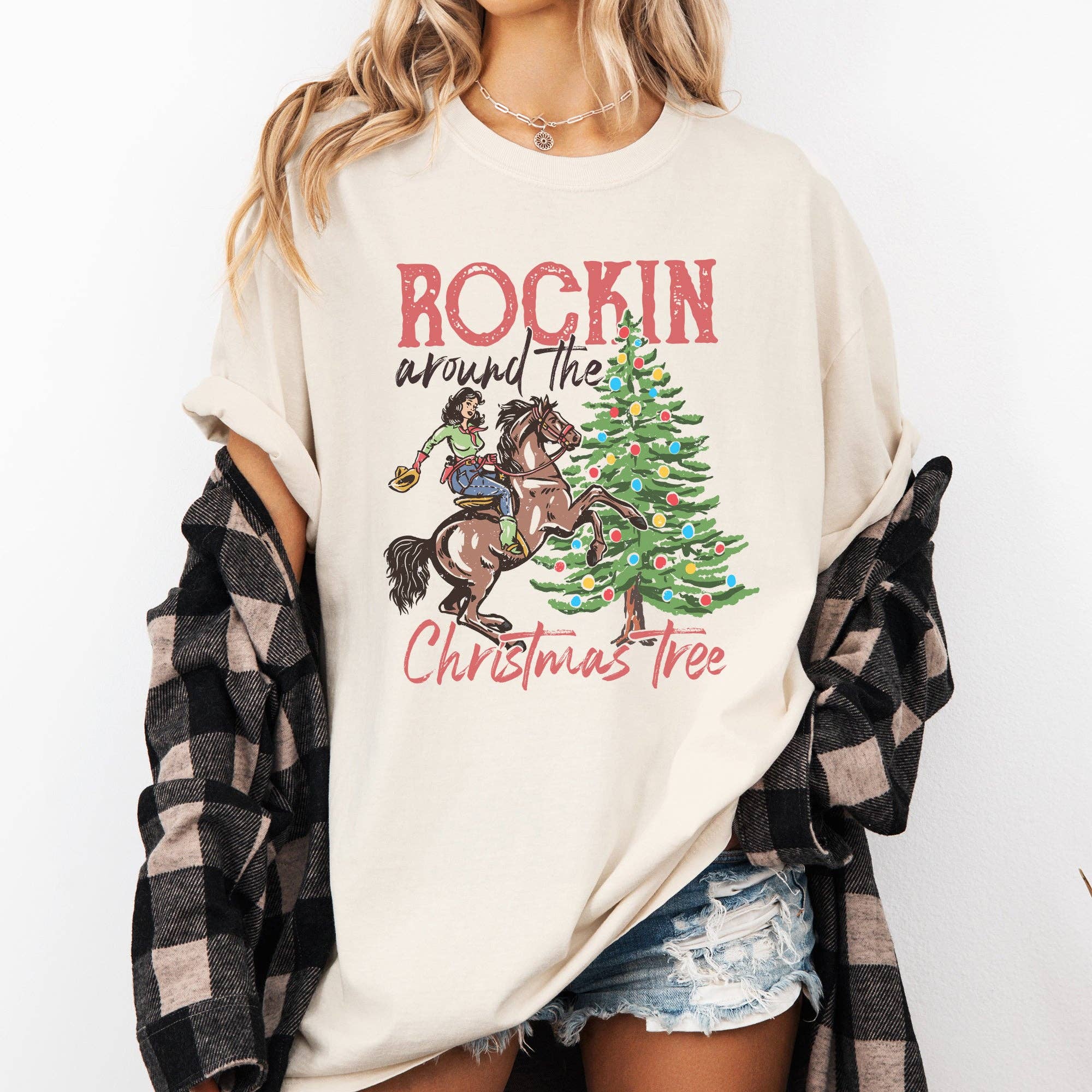 Rockin Around the Christmas Tree, Cowgirl, Country Tshirt
