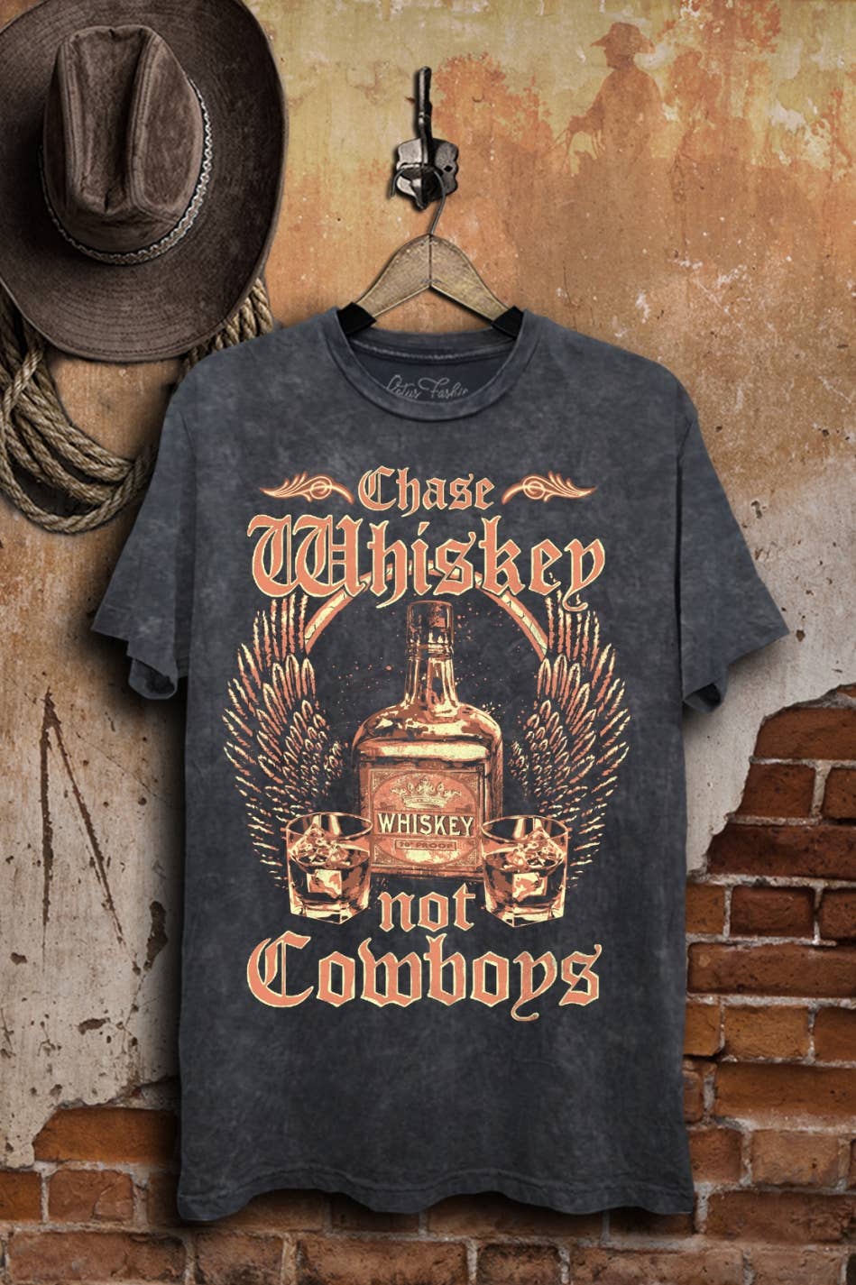 Chase Whiskey Not Cowboys Graphic Top