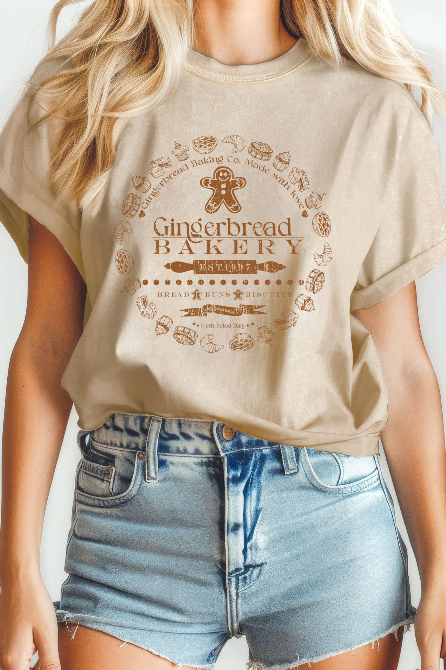 Gingerbread Bakery Mineral Graphic Terry Tshirts