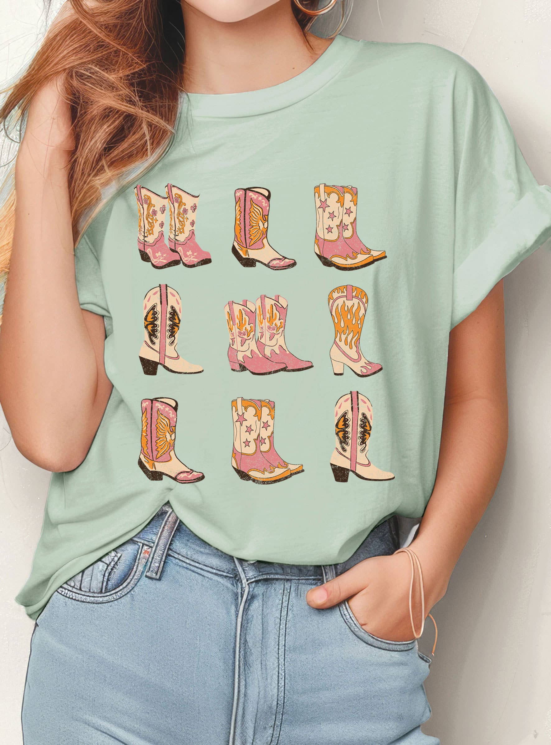 Western Cowgirl Boots Graphic T Shirts