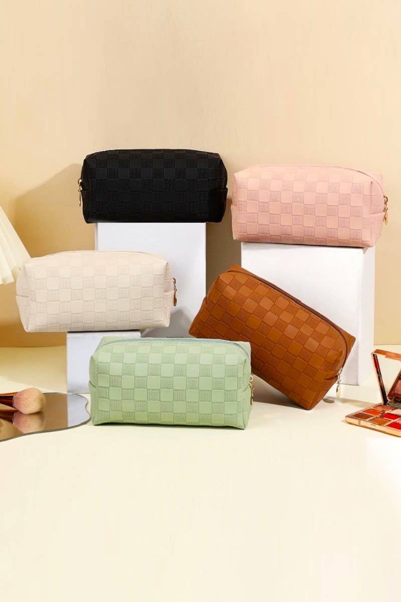 `.0805 Checkered Cosmetic Makeup Pouch SI-26714