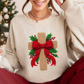 Faux Yarn Christmas Cross Sweatshirt