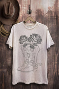 Boots Roses Graphic Top