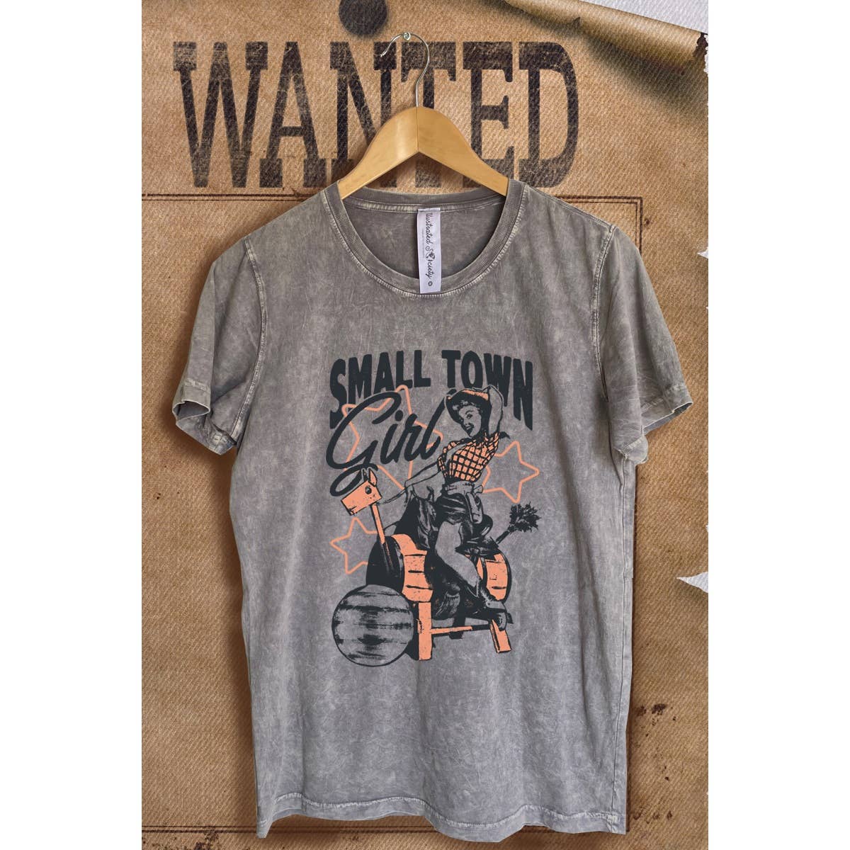 Small Town Girl  Vintage  Mineral Wash  Graphic  Tee