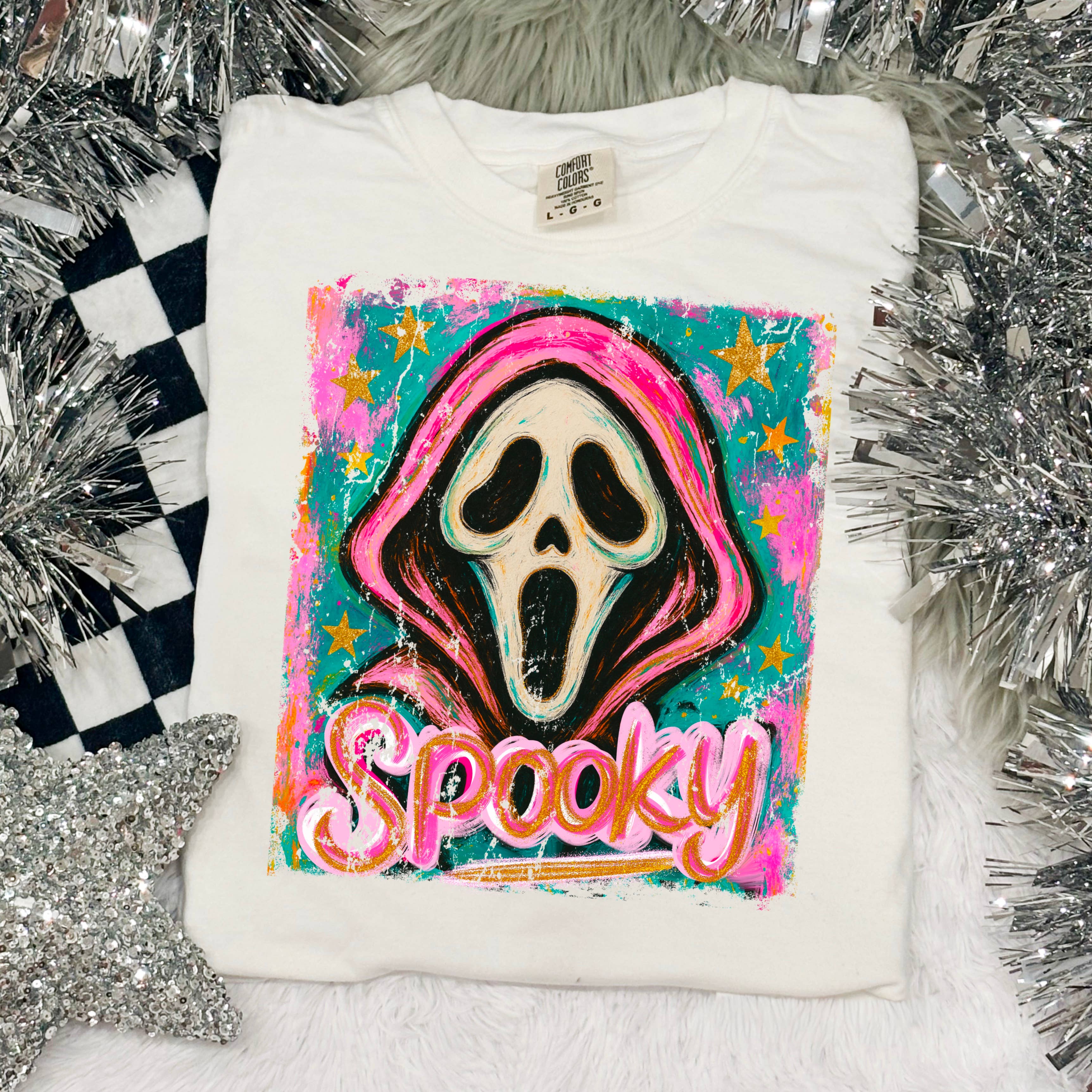Halloween 2025 Spooky Ghost Graphic Shirt | Comfort Color