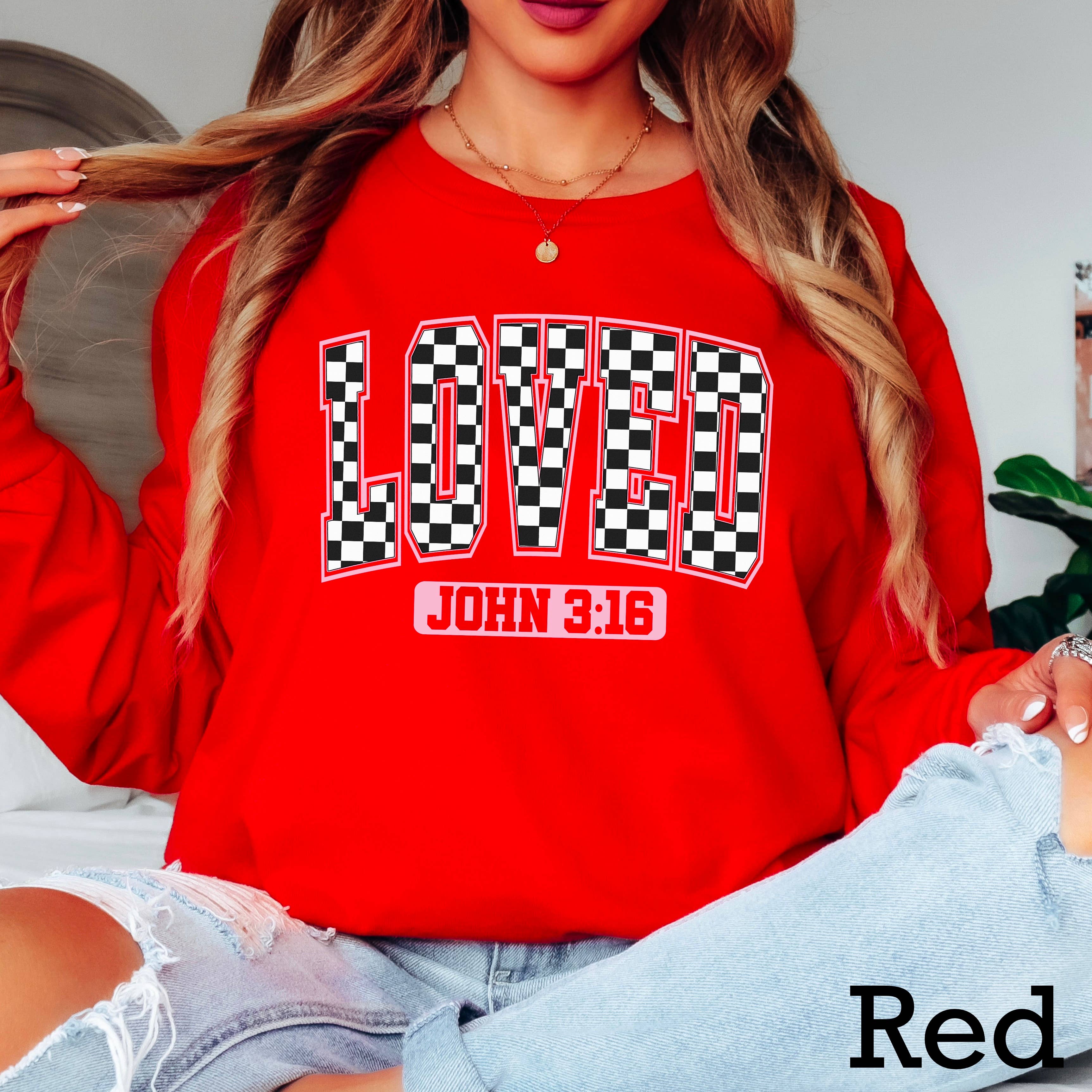 Loved John 3:16 Valentine’S Day Long Sleeve Shirt | Gildan