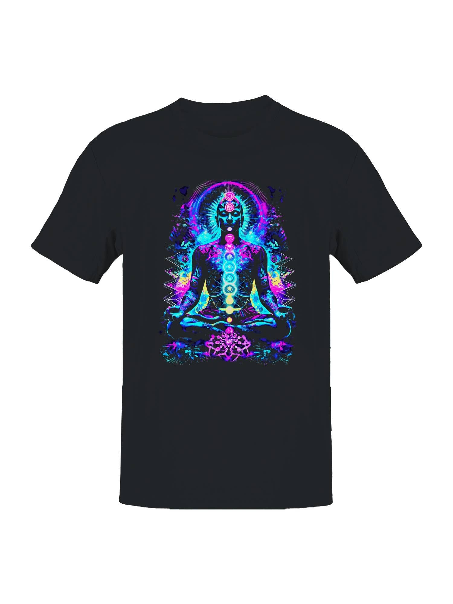 Chakra Meditation Neon Aura Art Men's T-Shirt