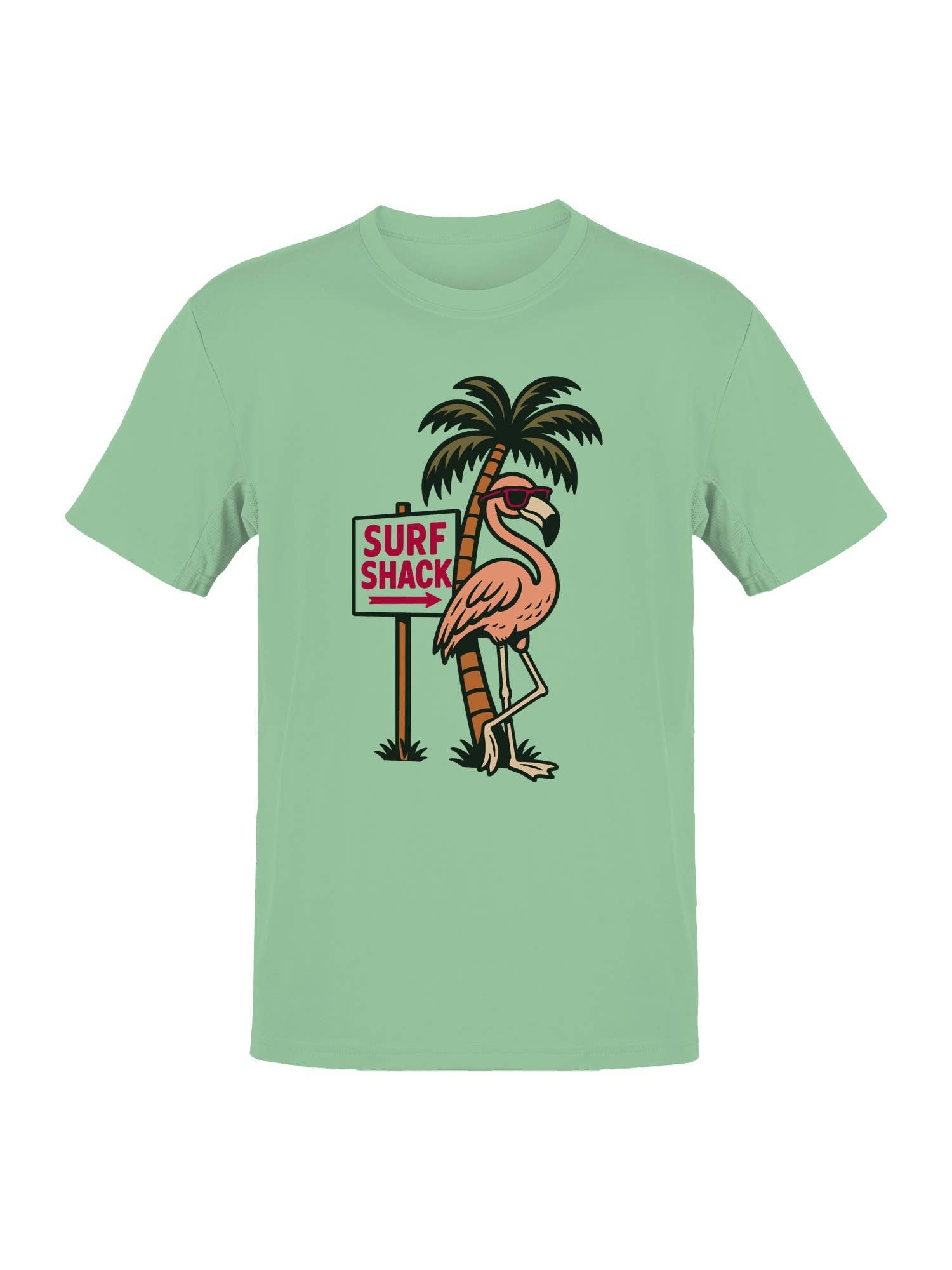 Tropical Flamingo Surf Shack Vibes Men's T-Shirt