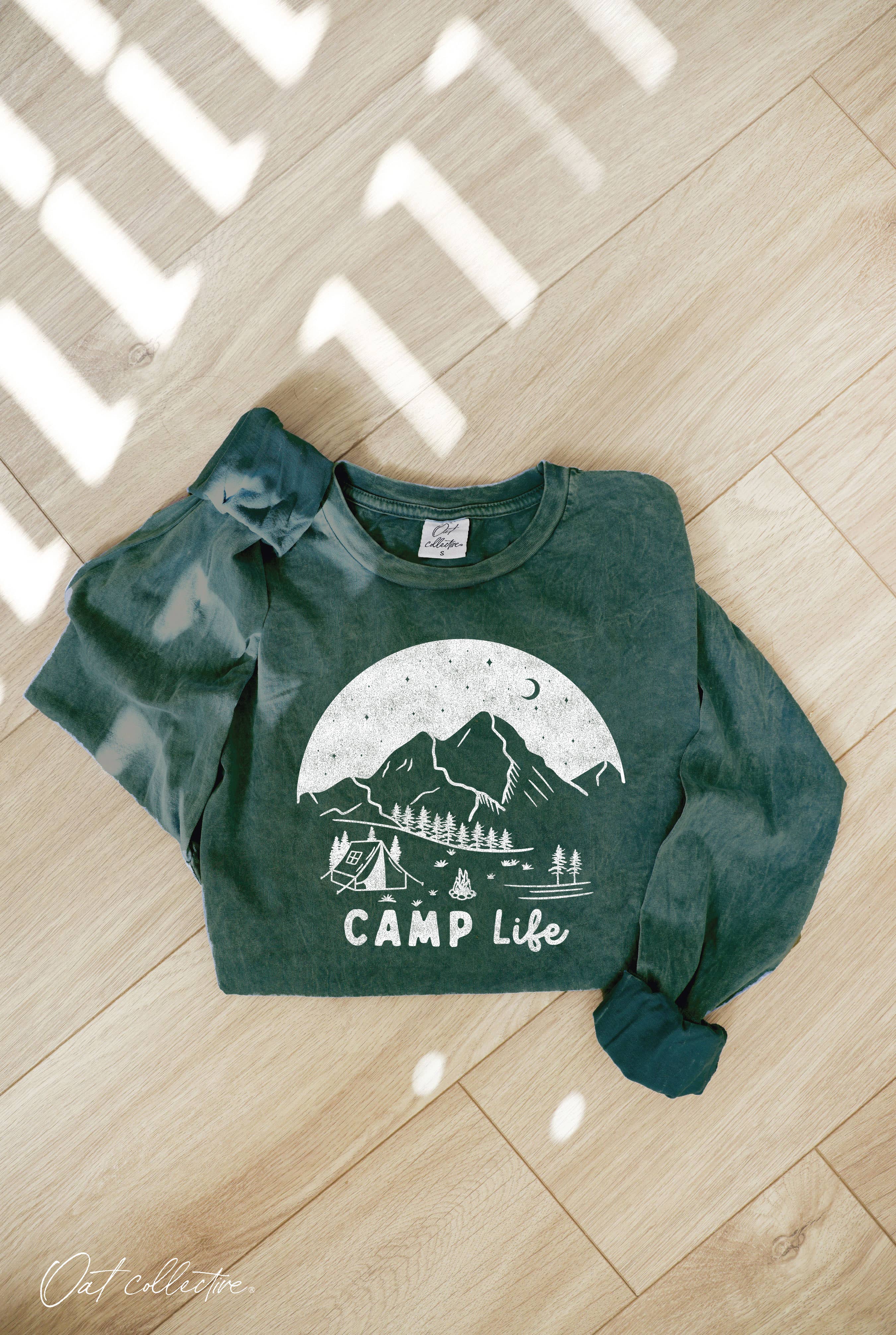Camp Life Mineral Washed Long Sleeve Graphic