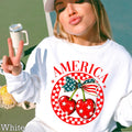 America  Patriotic Cherries Sweatshirt | July 4th Sweatshirt