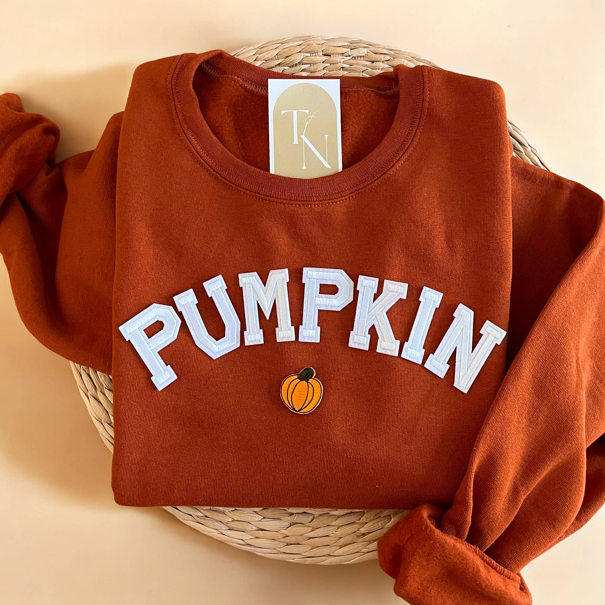 Pumpkin Crewneck Sweatshirt, Fall Sweatshirts For Women