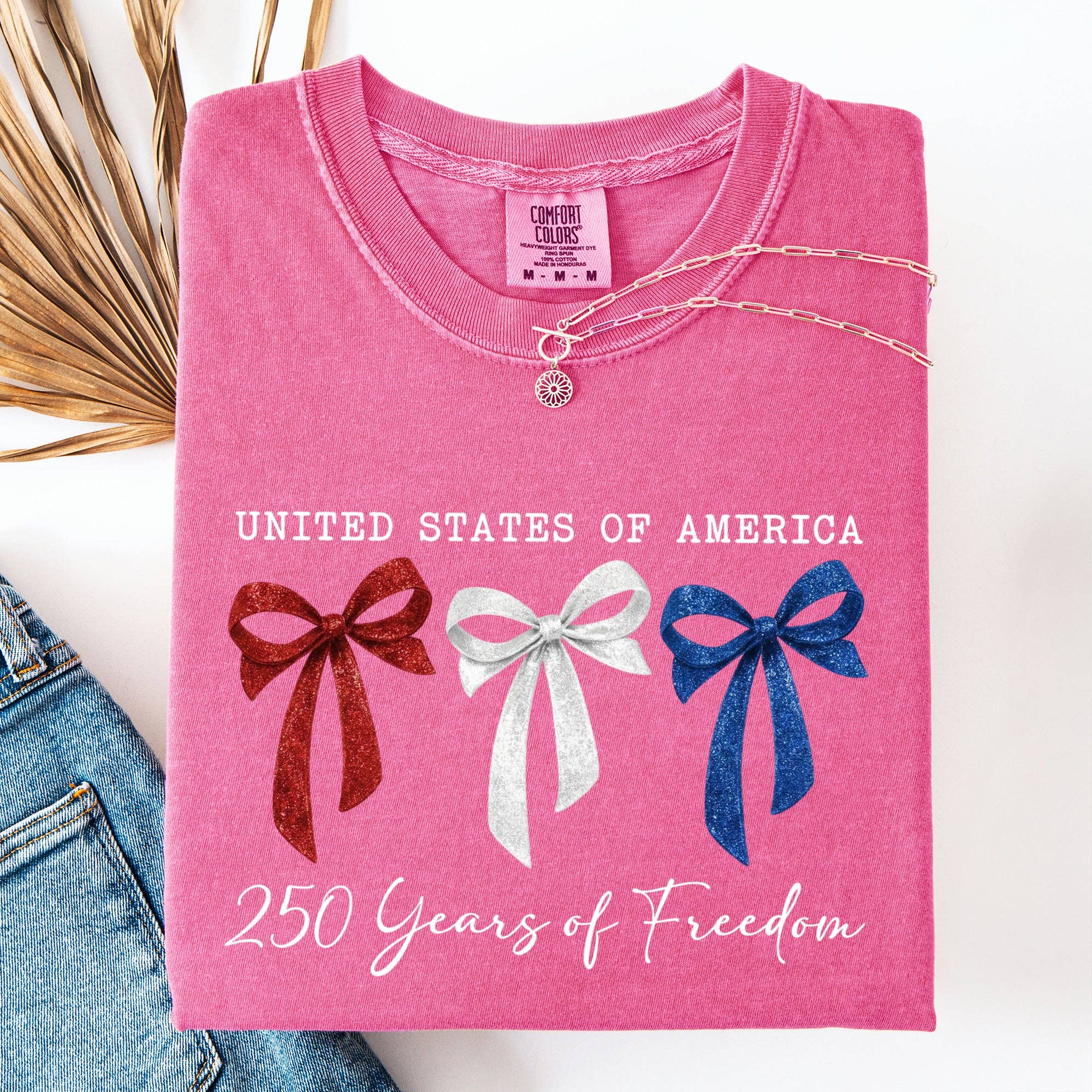 Glittery, Red White and Blue America Comfort Colors T-Shirt