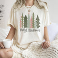 Retro Merry Christmas Trees, Pastels, Star, Tshirt