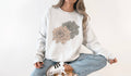 Grunge Fall Floral Crew Neck Sweatshirt | Fall
