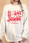 Holly Jolly Vibes Oversize Graphic Terry Sweatshirts