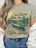 Boat Waves, Sun Rays, Lake Days Tees - Relaxed Fit