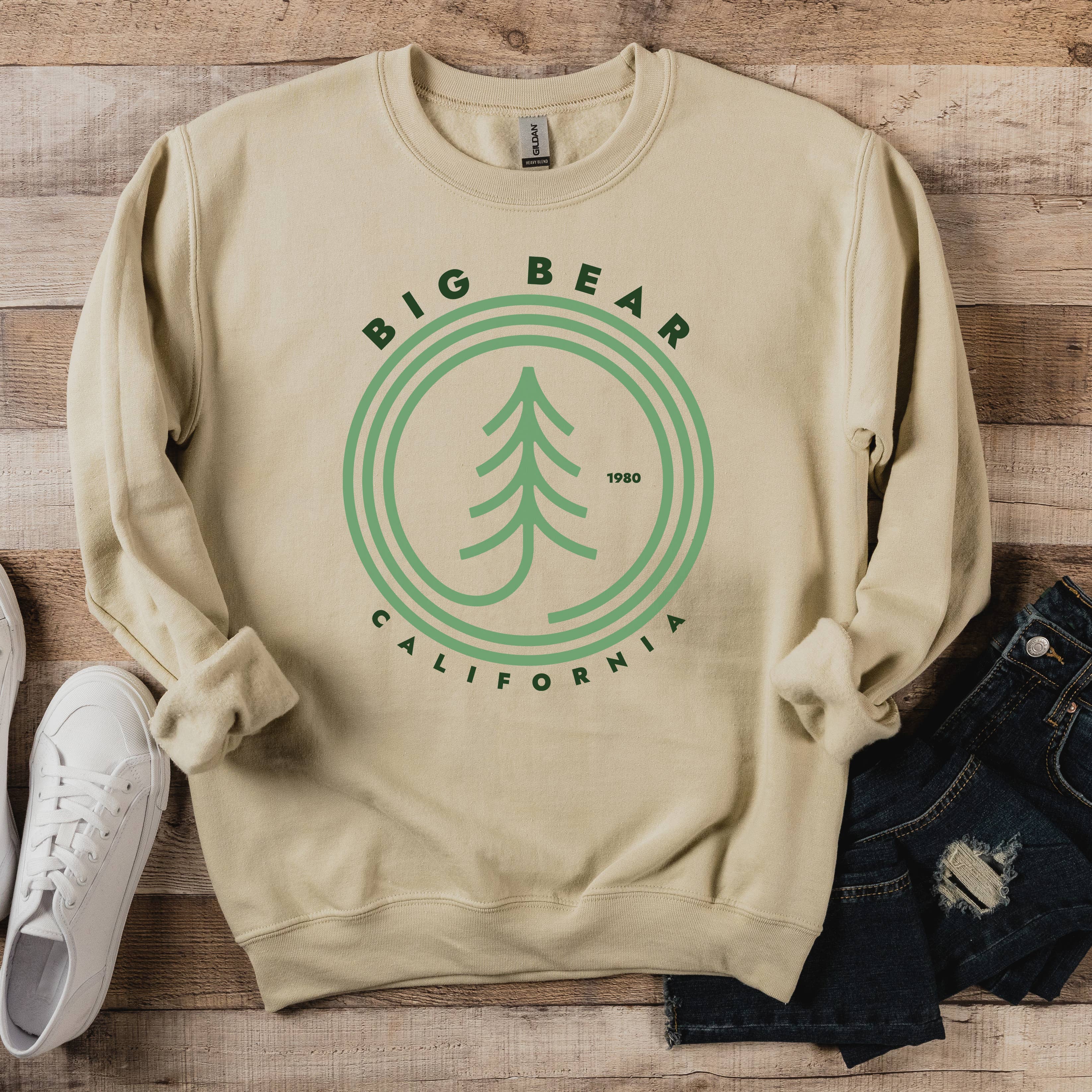 Customizable Single Tree Crewneck Sweatshirt | S-2XL